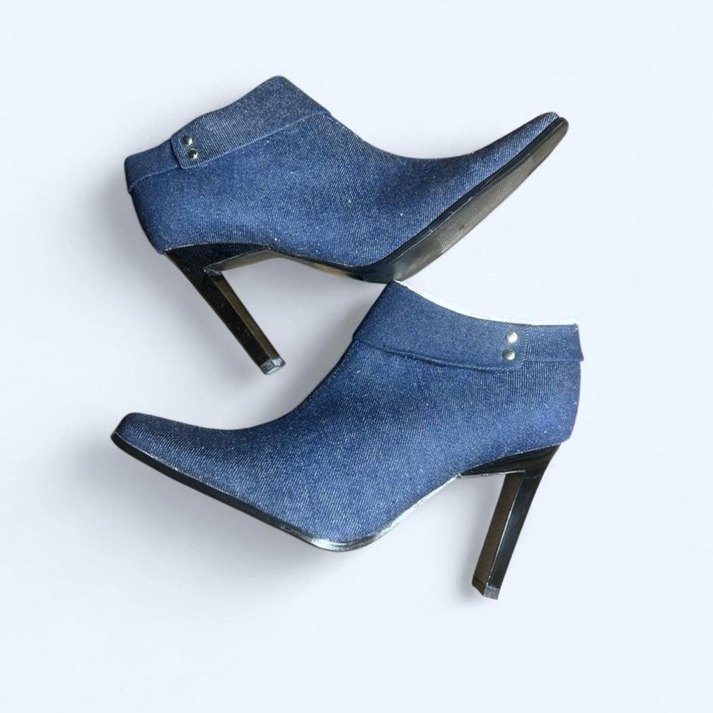 Blue Denim Ankle Booties - Women's Heeled Booties